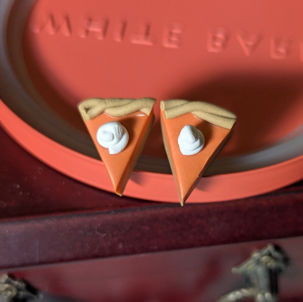 Handmade Pumpkin Pie Post Earrings